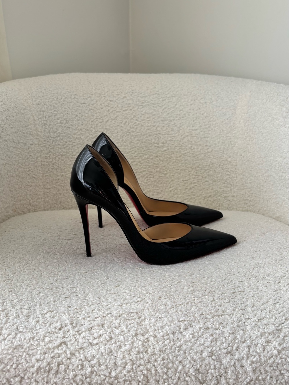 Christian Louboutin Black Patent Pointed Iriza 100mm - Picture 2 of 3